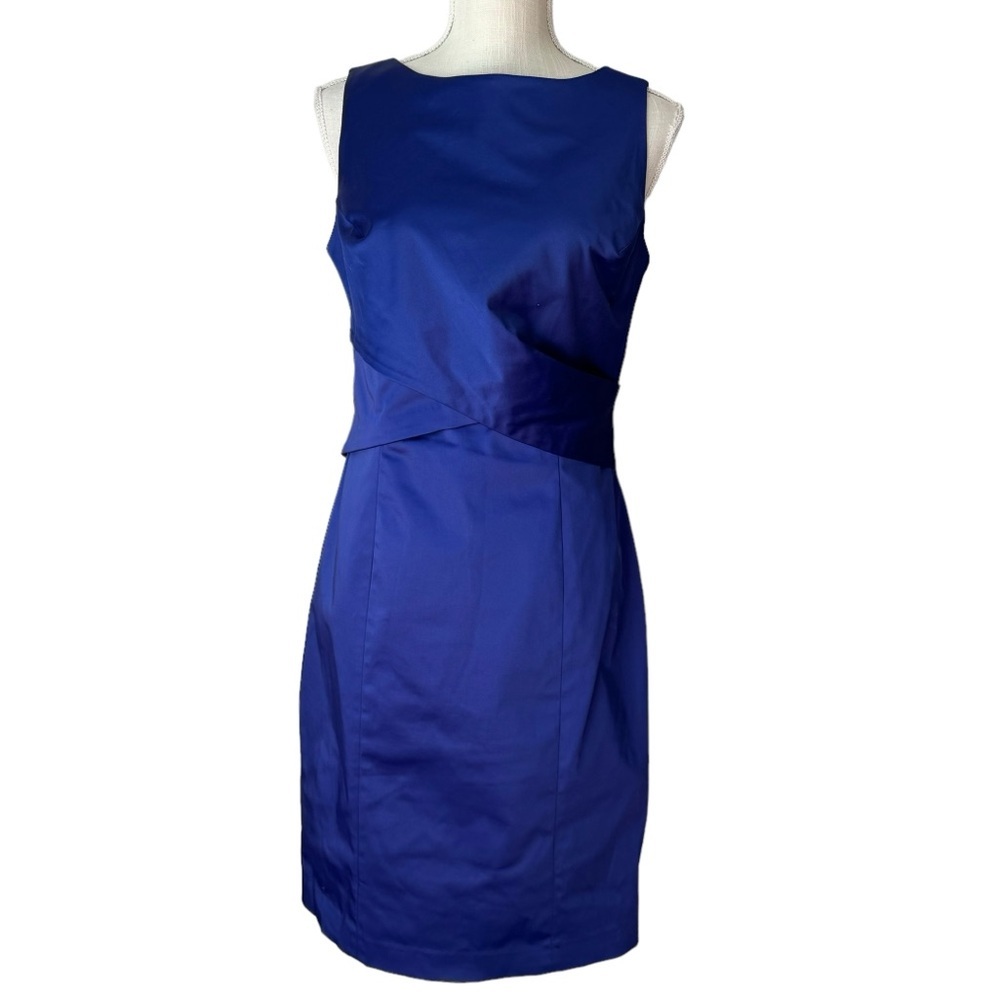 Talbots Womens Dark Blue Sleeveless Sheath Midi Dress Size 8‎